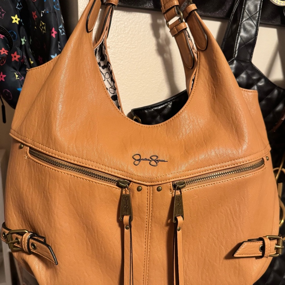 Jessica Simpson Lg Soft Leather Shoulder Bag EUC